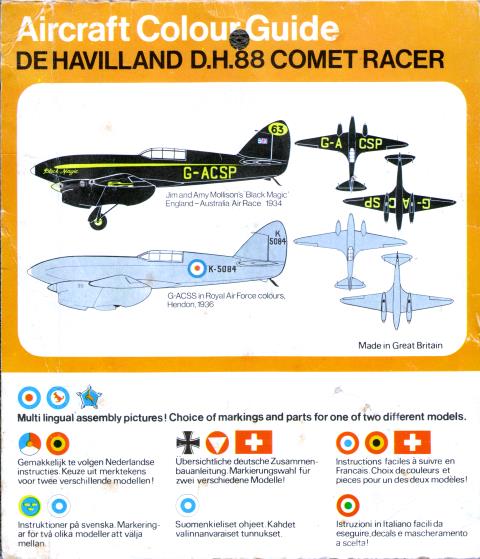 Схема окраски и маркировки FROG F226G DH-88 Comet Racer